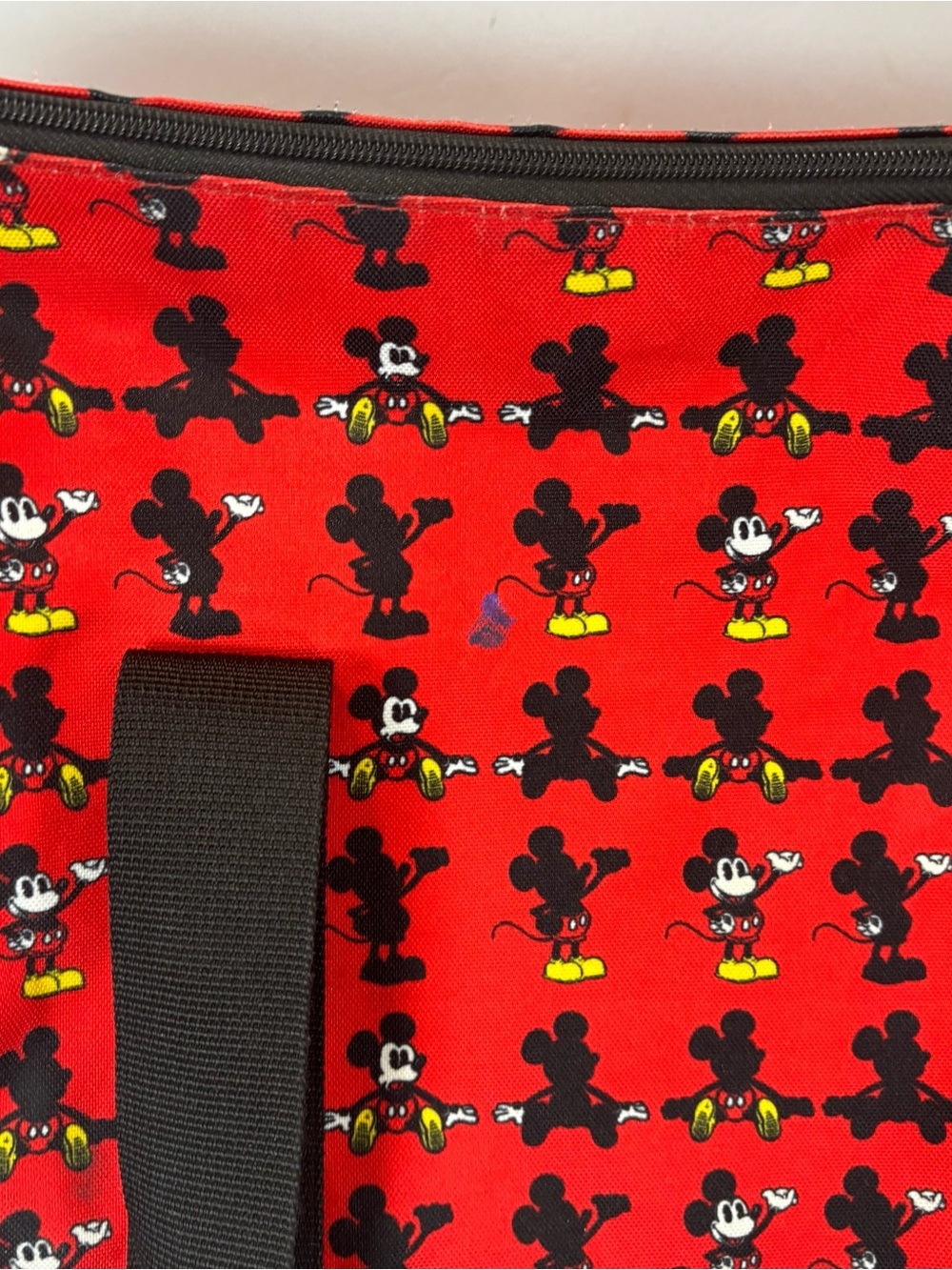 Disney Mickey Mouse Red Loungefly Duffle Bag All Over Mickey Travel 10x20” Read - Picture 4 of 12